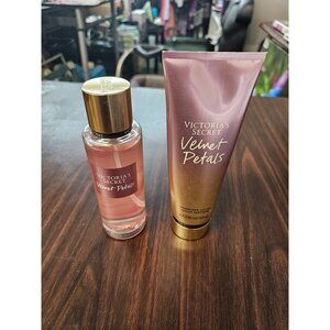 Victoria's Secret Velvet Petals Shimmer Body Mist Spray & Body Lotion Set of 2